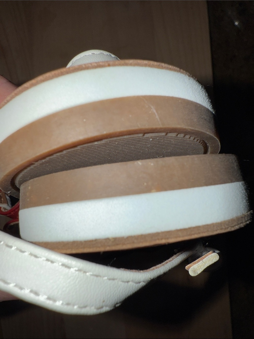Tommy Hilfiger Red, Navy & White T‑Strap Logo Sandals NWOT - Picture 5 of 7